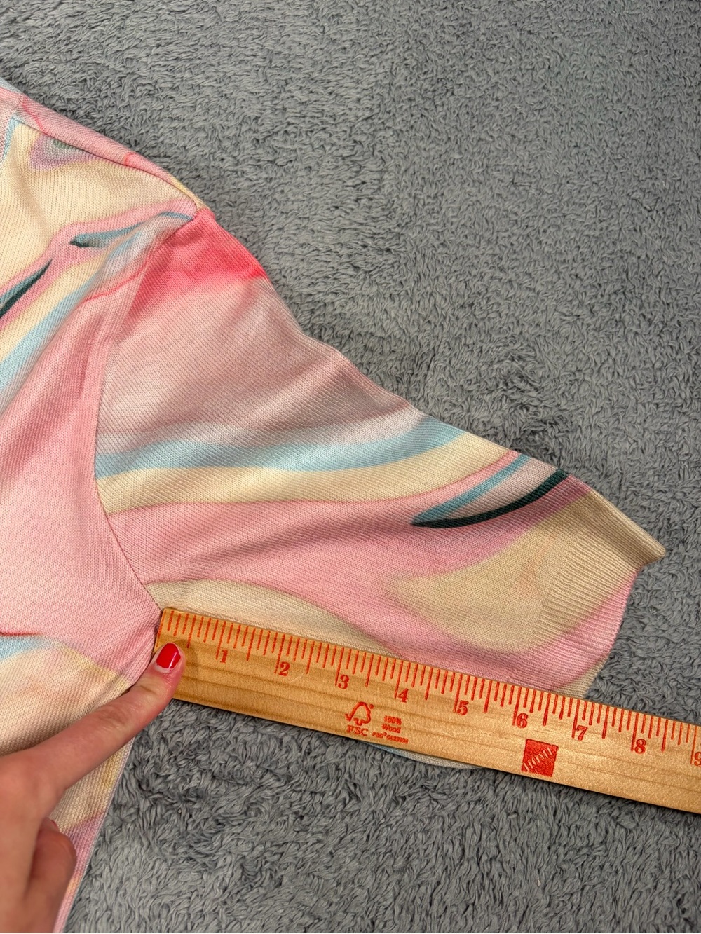 By Anthropologie printer Pastel Swirl Short-Sleeve Knit Top medium - Picture 9 of 12